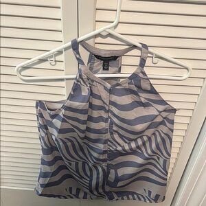 Banana Republic Blue and Gray Zebra Print Camisole